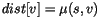 $dist[v] = \mu(s,v)$